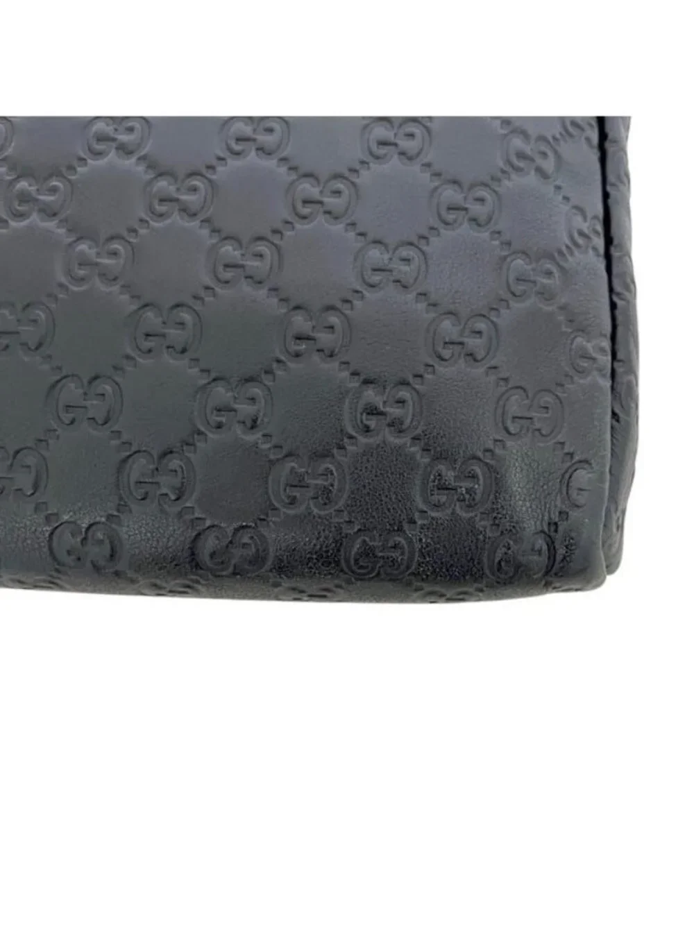 Gucci Shoulder Bag Guccissima Line Leather Black